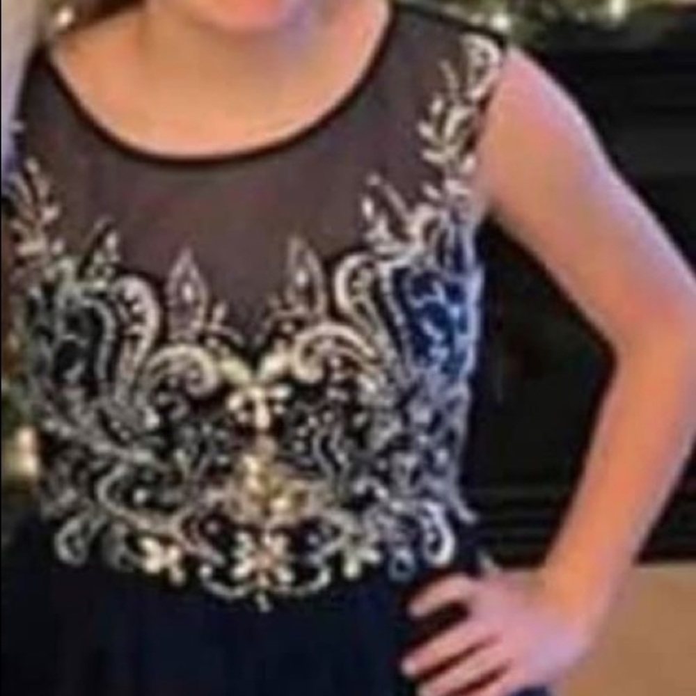 Blue and silver short dress